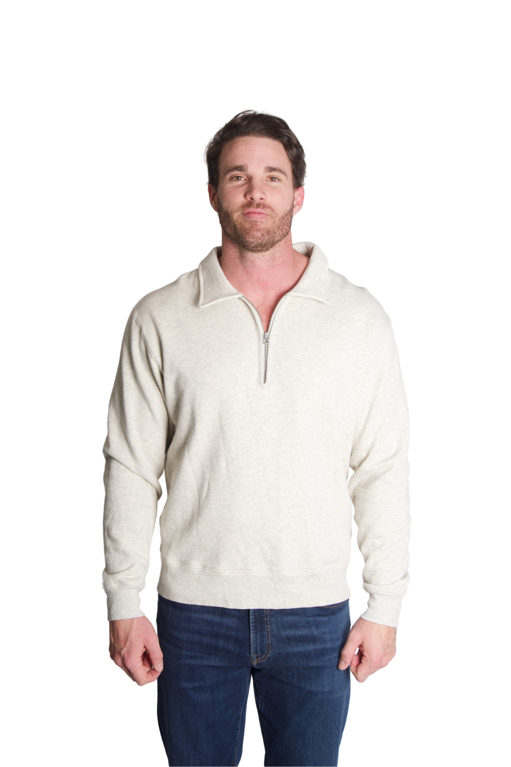 Knickerbocker 50's Quarter Zip in Oat Grey – Oliver