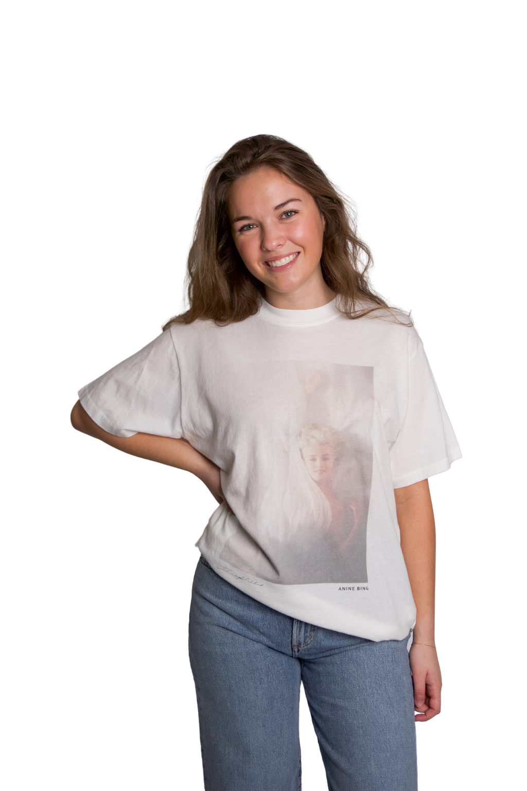 Anine Bing Lili Tee Marilyn Monroe in Ivory Oliver