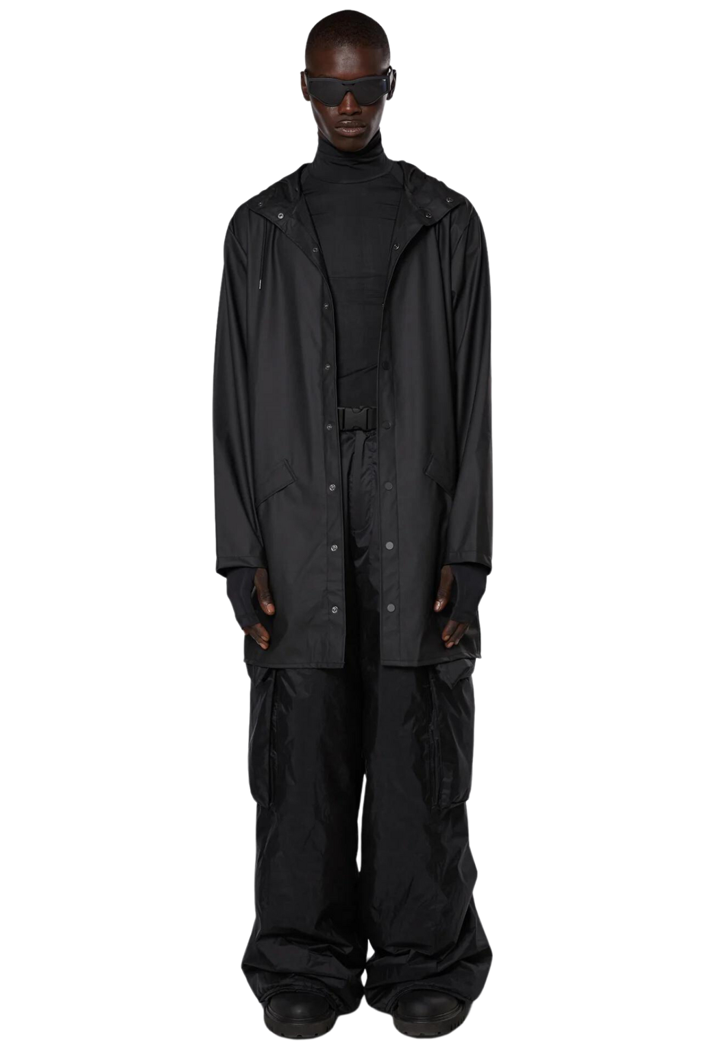 Rails Long Jacket in Black Oliver