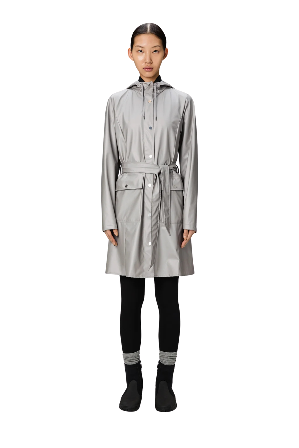 RAINS Curve Long Jacket in Nimbus – Oliver