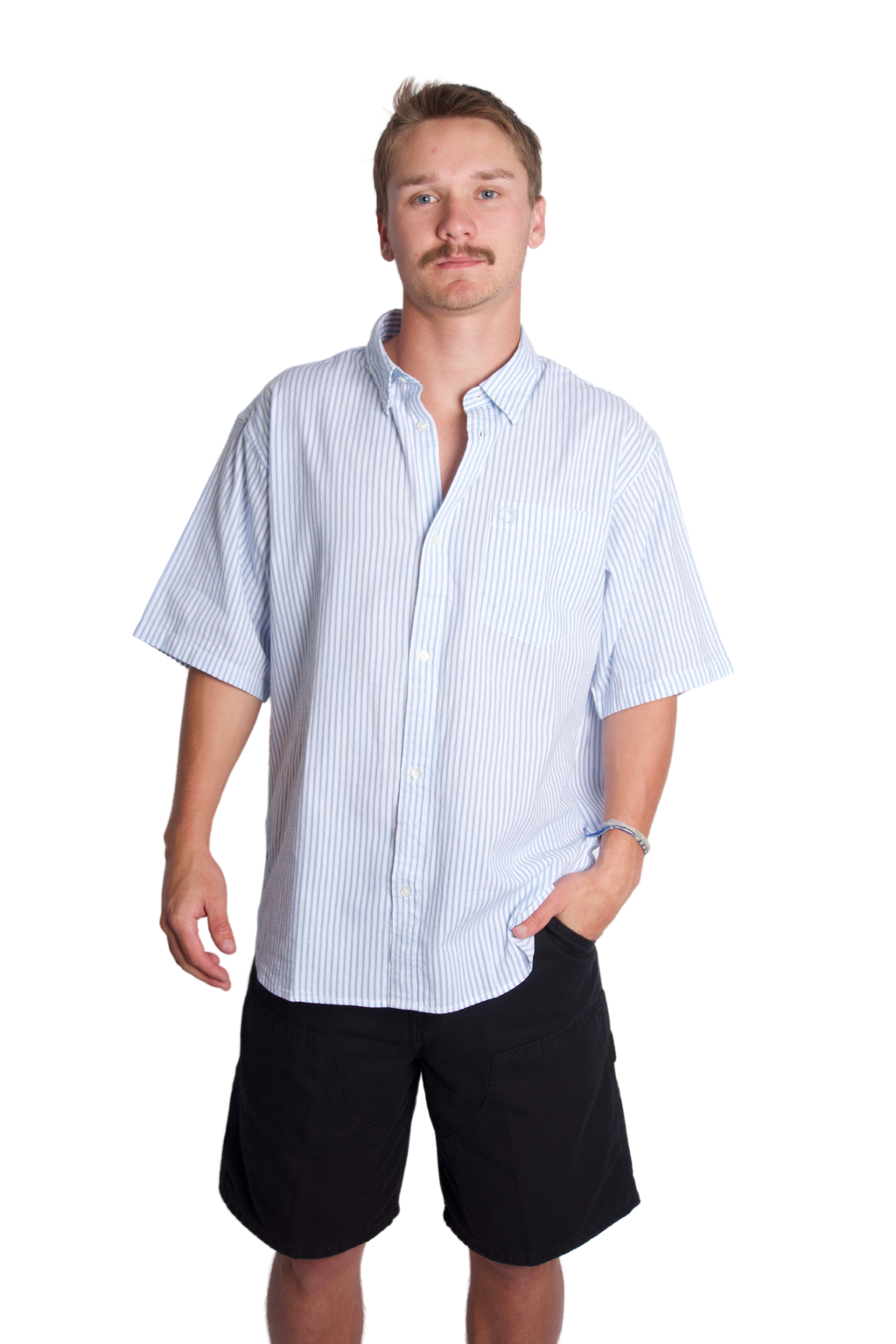 【Carhartt】 S/S PHELPS SHIRT R6585 Carhartt Work In Progress Phelps Shirt in Bluebird Stripe