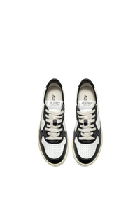 Medalist Low in White & Black Leather