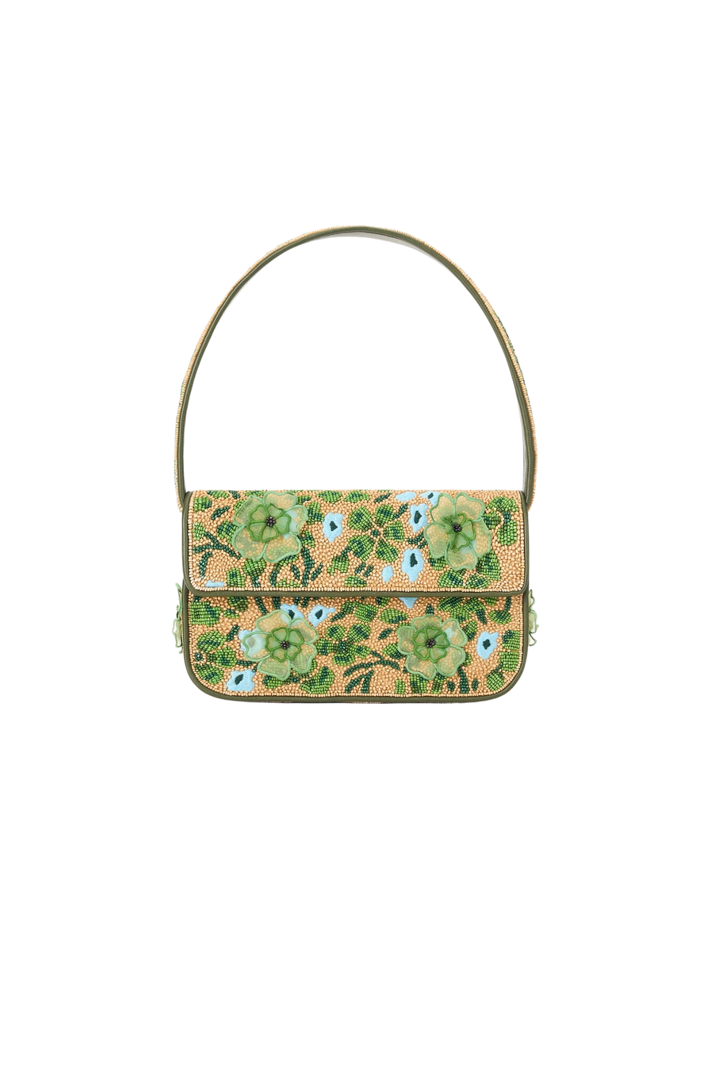 Staud Tommy Beaded Bag in Moss Floral – Oliver