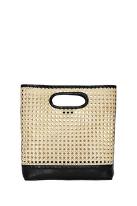 Nell Bag in Black and Rattan