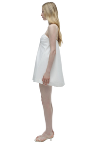 Kendall Twist Button Dress in White