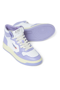 Medalist Mid in White & Lavender Leather