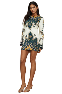 chinese dress ladies Veronica Beard Cromwell Mini Dress | Ecru Multi