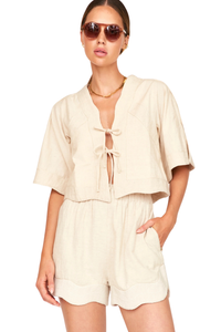 Seychelles Top in Oat Fossil