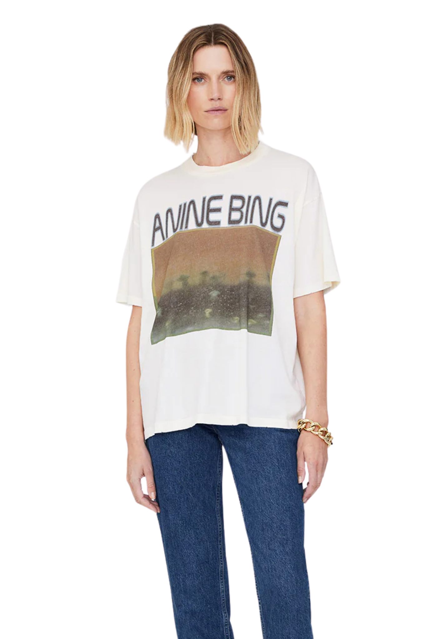 トップス ANINE BING CADE T deuxiemeclasse Anine Bing Cade Tee Mushrooms in Off White – Oliver