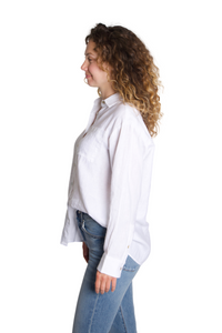 The Linen Relaxed Shirt in Powder