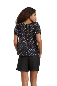 Rose Top in Black Floral