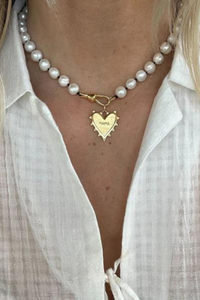 Pearl Radiant MAMA Heart Necklace
