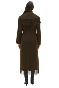 Carrie Fringe Robe Coat in Alligator