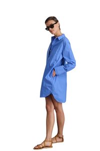Belle Shirt Dress in French Blue
