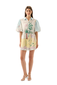 roame mini dress Roame Women's BERKLEY MINI Dress, Utopia, Linen | Size: Medium
