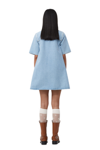 Denim Mini Dress in Vintage Blue