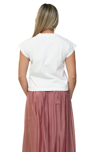 Bryce Cap Sleeve Tee in White