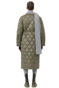 Shiny Quilted Long Coat