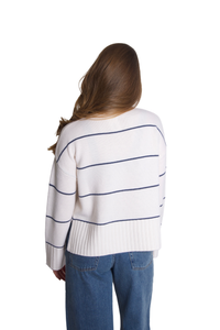 Striped Mock Neck Sweater