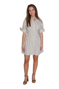 Mini Lorenza Dress in Micro Stripe
