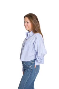 Beatrice Shirt in Light Blue Stripe