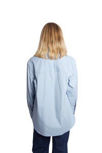 Oversized Shirt with Faux Leather Trim