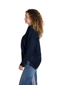 The Linen Relaxed Shirt in Navy