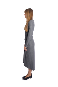 Veronica Beard Theodora Ruched Dress - Medium Heather Grey - M