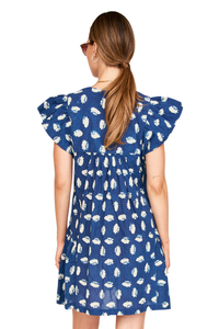 Belem Dress in Indigo Conch