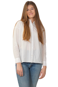 Oversized Button Front Shirt in White