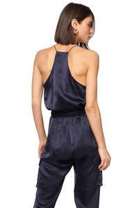 Racer Charmeuse Cami in Navy