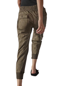 Mixed Media Pant in Army Green
