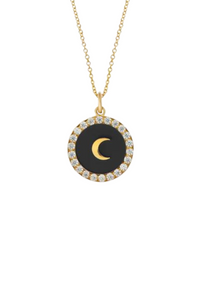 Moon Black Crystal Necklace